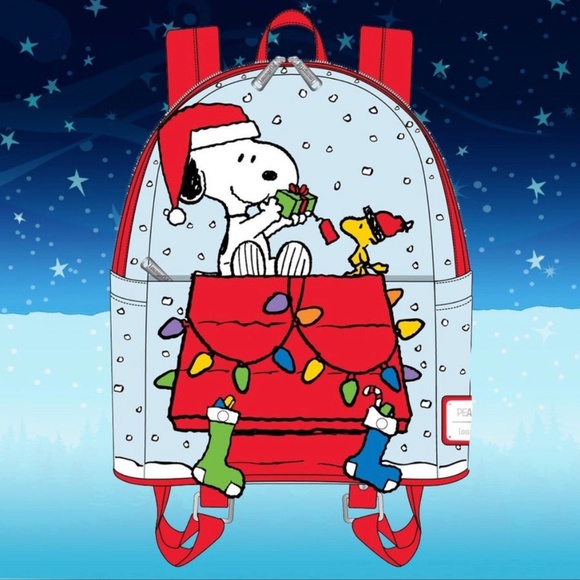 Loungefly Peanuts Gift Giving Snoopy and Woodstock Mini Backpack